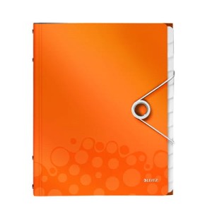 Teczka segregująca Leitz WOW, 6 przekładek 200k A4 Metaliczna pomarańczowa