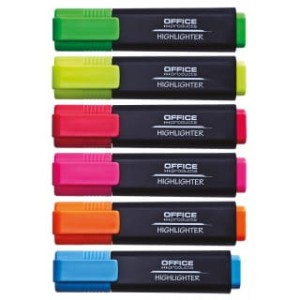 ZAKREŚLACZ FLUORESCENCYJNY OFFICE PRODUCTS, 1-5MM (LINIA), ŻÓŁTY