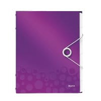 Teczka segregująca Leitz WOW, 6 przekładek 200k A4 Metaliczna fioletowa