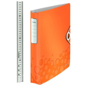 Segregator ringowy Leitz WOW, 4DR/30mm Softclick, pomarańczowy