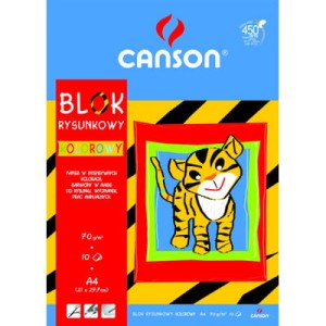 BLOK Z PAPIEREM KOLOROWYM 70G A4 10ARK - KOLORÓW 