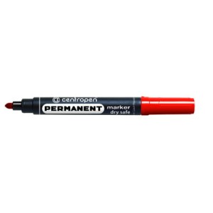 Marker permanentny DRY SAFE INK Centropen czerwony okrągły