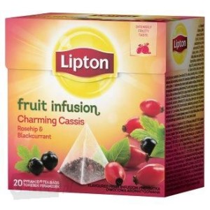 Herbata LIPTON PIRAMID FRUIT INFUSION 20t DZIKA RÓŻA Z CZARNĄ PORZECZKĄ