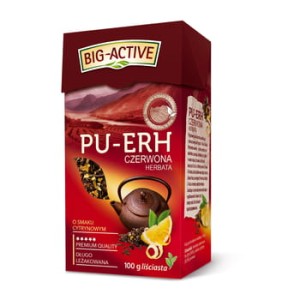 HERBATA LIŚCIASTA CZERWONA PU-ERH CYTRYNA BIG-ACTIVE 100G