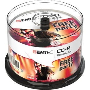 Dysk Emtec CD-R 80MIN/700MB 52x CB  opak. 50szt.