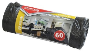 Worki na śmieci 60l, 50szt. biurowe OFFICE PRODUCTS, standard (HDPE), czarne