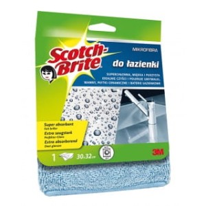 ŚCIERKA Z MIKROFIBRY SCOTCH BRITE™ DO ŁAZIENKI, JASNONIEBIESKA