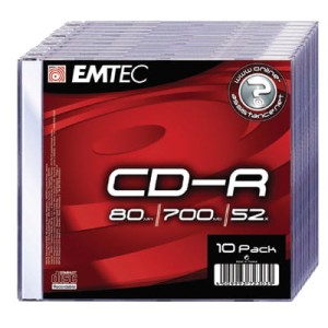 Dysk Emtec CD-R 80MIN/700MB 52X  opak 1szt. SLIM 