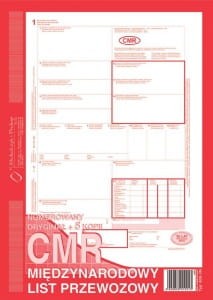 CMR Międzynarodowy list przewozowy (numerowany), A4, (oryginał + 5 kopie)