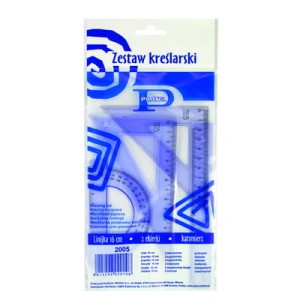 Zestaw kreślarski z linijką 30 cm w woreczku