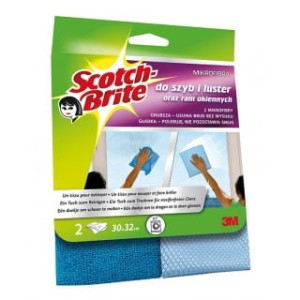 ŚCIERKA Z MIKROFIBRY SCOTCH BRITE™ DO SZYB I LUSTER, 2SZT., CIEMNO/JASNONIEBIESKIE