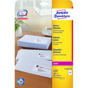 Etykiety adresowe Avery Zweckform 63,5 x 33,9