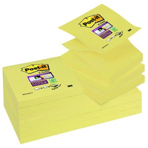 Bloczki samoprzylepne Postit® Super sticky ZNotes, żółte, 90 kartek, 76x76mm