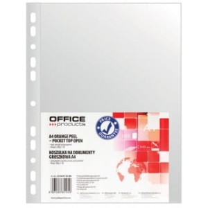 KOSZULKI NA DOKUMENTY OFFICE PRODUCTS, PP, A4, GROSZKOWE, 30MIKR., 100SZT.