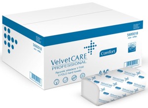 RĘCZNIKI SKŁADANE ZZ ECO-WHITE VELVET PROFESIONAL, 2-WARSTWOWE, 3000 LISTKÓW, 20SZT., BIAŁE