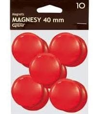 Magnesy średnica 40 mm czerwone 10 szt.