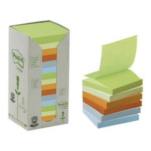 Bloczki ekologiczne Postit® Znotes R330  1RPT, pastelowe,76 x 76 mm
