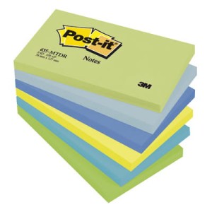 655MTDR Samoprzylepne bloczki Postit®, paleta marzycielska, 6 sztuk po 100 