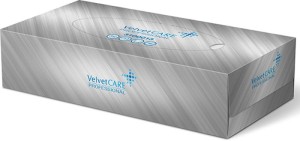 CHUSTECZKI KOSMETYCZNE CELULOZOWE VELVET PROFESSIONAL BOX, 2-WARSTWOWE, 100 LISTKÓW, BIAŁY