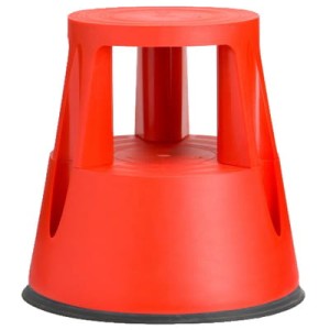 Taboret biurowy Twin Lift Czerwony dwustopniowy TWINCO