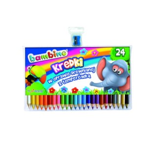 Kredki BAMBINO w opr.drew. 24 kol. dł. 15 cm + temperówka 