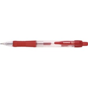 DŁUGOPIS AUTOMATYCZNY ŻELOWY DONAU Z WODOODPORNYM TUSZEM 0, 5MM, CZERWONY