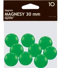 Magnesy średnica 30 mm zielone 10 szt.