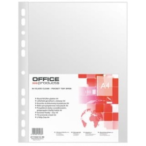 KOSZULKI NA DOKUMENTY OFFICE PRODUCTS, PP, A4, KRYSTAL, 40MIKR., 100SZT.
