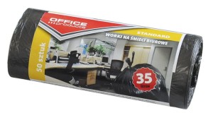 Worki na śmieci 35l, 50szt. biurowe OFFICE PRODUCTS, standard (HDPE),czarne