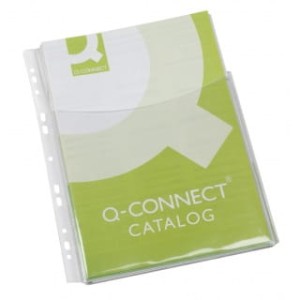 KOSZULKI NA KATALOGI Q-CONNECT, PVC, 3/4A4, KRYSTAL, 180MIKR., 5SZT.