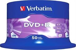  Płyta VERBATIM DVD+R cake box 50 4.7GB 16x Matt Silver opak 50szt.