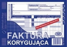 Faktura korygująca, A5, (oryginał + 1 kopia)