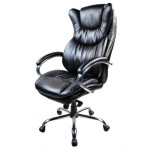 Fotel EAGLE Black Leather Chromofil BALDU czarna skóra/chrom