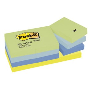653MTDR Samoprzylepne bloczki Postit®, paleta marzycielska, 12 sztuk po 100 kart 38x51 mm