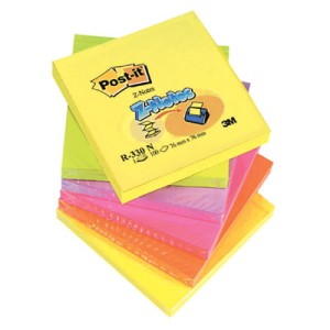 Bloczki samoprzylepne Postit® ZNotes 76x76mm w kolorach neonowych