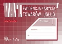 Ewidencja nabycia towarów i usług, A4, offset
