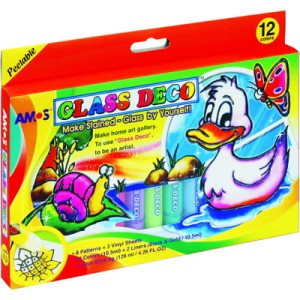 Farby witrażowe AMOS GD10P12R - 10,5ml  x 12 kolorów