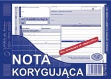 Nota korygująca, A5, (oryginał+1kopia)