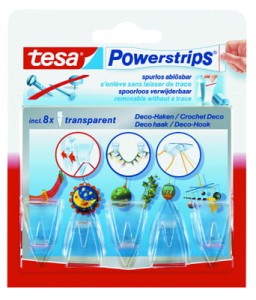 Plastry samoprzylepne 8szt.+Haczyki5szt.TESA Powerstrips Deco