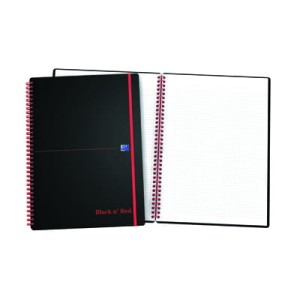 KOŁONOTATNIK OXFORD BLACK& RED A5 linia 70K 90G