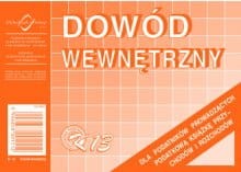 Dowód wewnętrzny (dla podatników prowadzących podatkową ksiegę przychodów i rozchodów), A6, offset