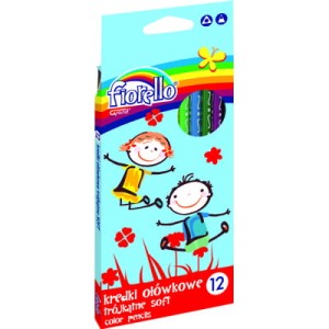 Kredki FIORELLO Super Soft 18 kol. ostrz. trójkątna