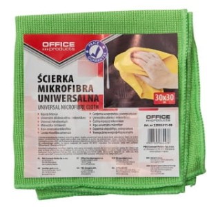 ŚCIERKA UNIWERSALNA OFFICE PRODUCTS, MIKROFIBRA, GR. 240G/MKG, 30X30CM, MIX KOLORÓW