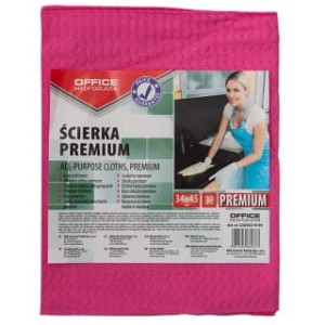 ŚCIERKA PREMIUM OFFICE PRODUCTS, WISKOZA 80%, GR. 65G/MKG, 34X45CM, 3SZT., MIX KOLORÓW
