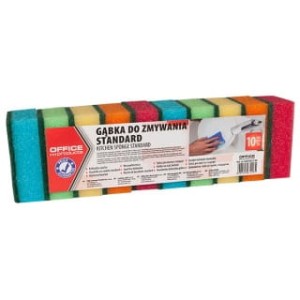 GĄBKA DO ZMYWANIA OFFICE PRODUCTS STANDARD, 10SZT., MIX KOLORÓW