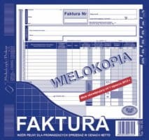 Faktura wzór pełny dla prowadzących sprzedaż w cenach netto, 2/3 A4, (oryginał + 1 kopia)