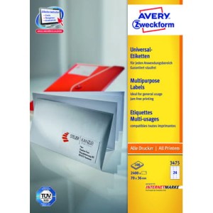Etykiety uniwersalne Avery Zweckform 38 x 21,2