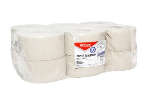 PAPIER TOALETOWY MAKULATUROWY OFFICE PRODUCTS JUMBO, 1-WARSTWOWY, 120M, 12SZT., SZARY