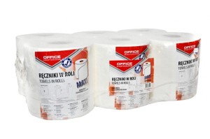 RĘCZNIKI W ROLI CELULOZOWE OFFICE PRODUCTS MAXI, 2-WARSTWOWE, 120M, 6SZT., BIAŁE