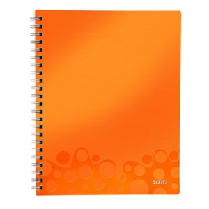 Notatnik z folderem i z przekładkami "Get organized" Leitz WOW A4, w kratkę, pomarańczowy